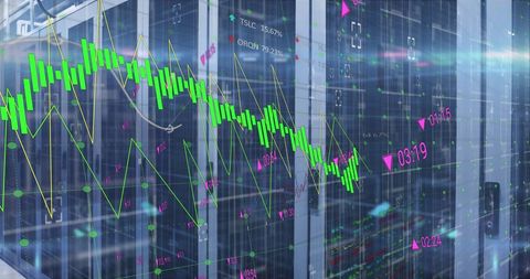 Financial Data Processing with Digital Interface Over Servers - Download Free Stock Images Pikwizard.com