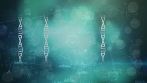 DNA Helix Animation on Scientific Green Background