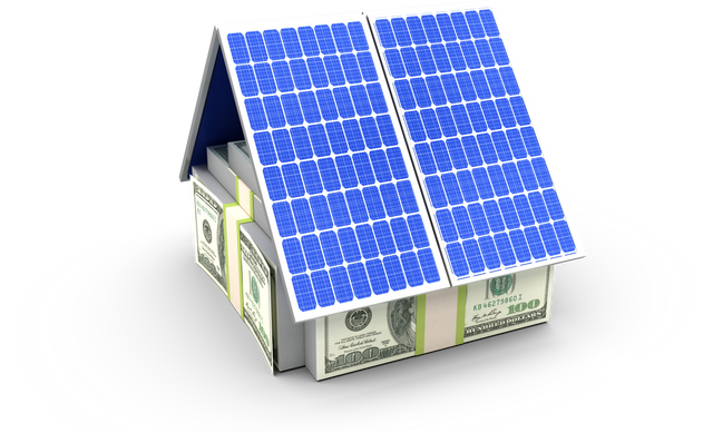 House Constructed from Dollar Bills with Transparent Solar Panels on Roof - Download Free Stock Videos Pikwizard.com