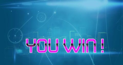 You Win Text Over Futuristic Blue Background - Download Free Stock Images Pikwizard.com
