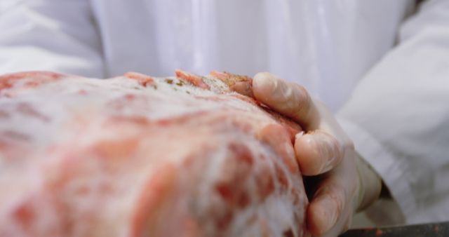 Butcher Handling Fresh Raw Beef - Download Free Stock Images Pikwizard.com