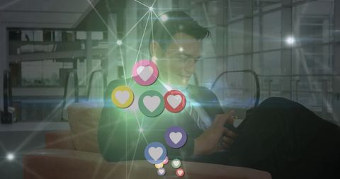 Caucasian Businessman Engaging with Social Media at Work