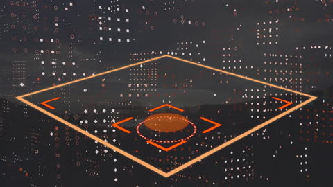 Digital Interface Animation with Dots and Scanning Scope