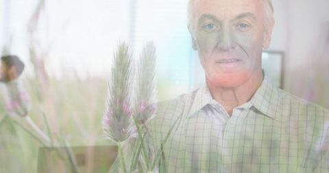 Elderly Man and Nature Blend for Reflective Retirement Theme