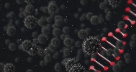 Conceptual COVID-19 and DNA Genomics Illustration