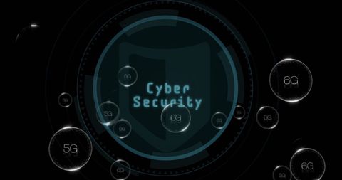 6G Technology and Cybersecurity Text in Digital Interface