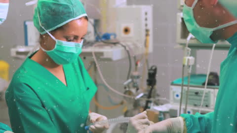 Surgeons in Operating Room Preparing Medical Instruments