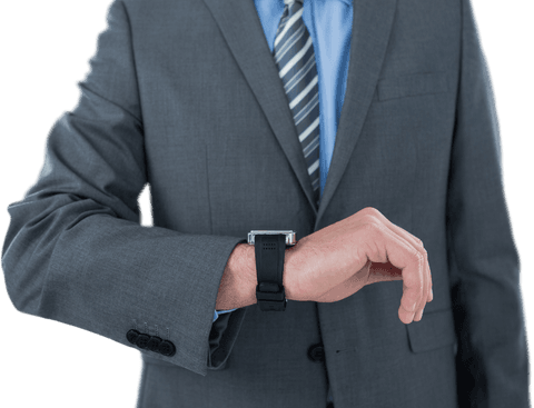 transparent businessman checking smart watch in formal suit - Download Free Stock Videos Pikwizard.com