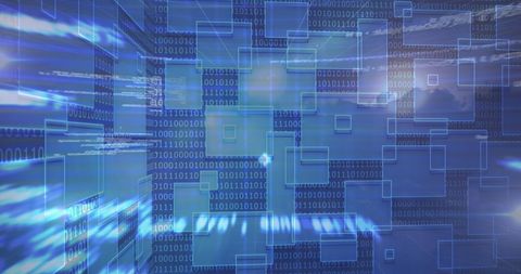 Futuristic Technology with Binary Code and Geometric Patterns - Download Free Stock Images Pikwizard.com