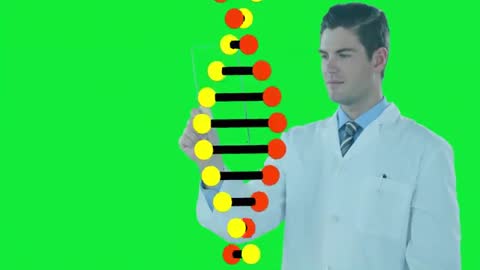 Scientist Interacting with Animated Molecular Model on Digital Tablet