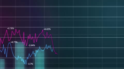 Dynamic Data Visualization with Graph on Black Background