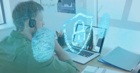 Digital Padlock with Biometric Concept and Remote Work Setup