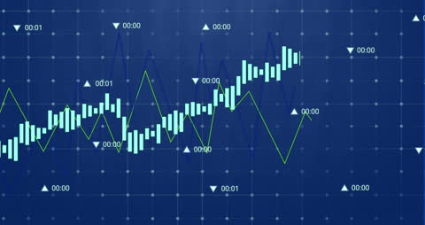 Abstract Financial Stock Market Chart with Data Analysis