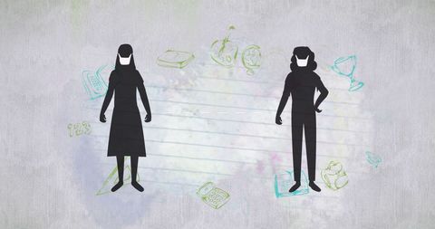 Social Distancing in Education Setting with School Symbols