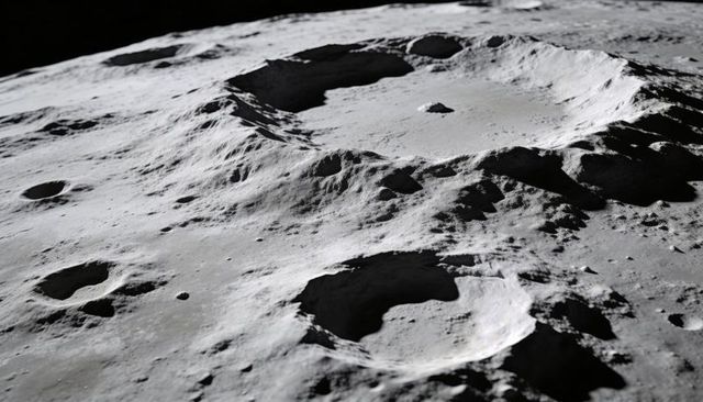 Lunar impact crater complex with steep rims, terraced walls and textured regolith