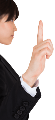 concentrated businesswoman with index finger on transparent background - Download Free Stock Videos Pikwizard.com