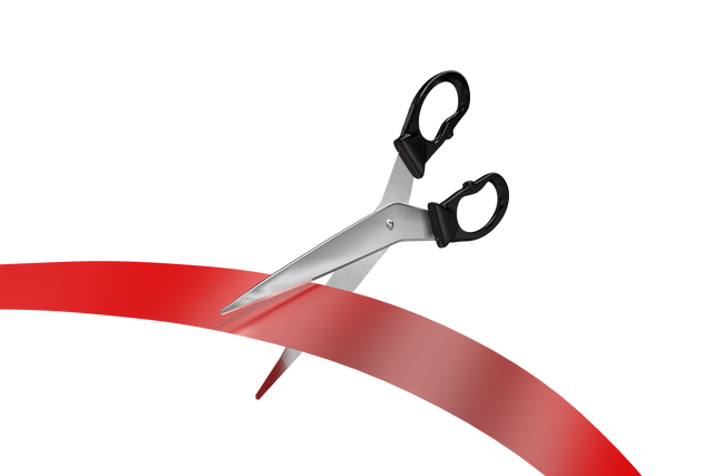 Transparent Symbolism of Grand Opening Celebration with Red Ribbon and Scissors - Download Free Stock Videos Pikwizard.com