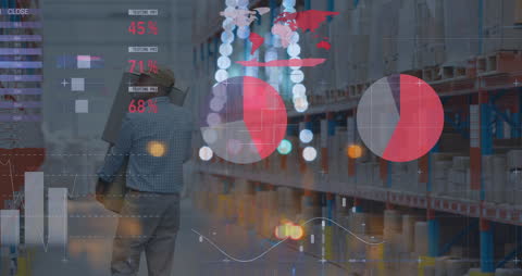 Abstract Overlaid Warehouse Data and Analytics