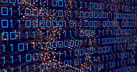 Binary Code Merging with Circuit Board - Download Free Stock Images Pikwizard.com