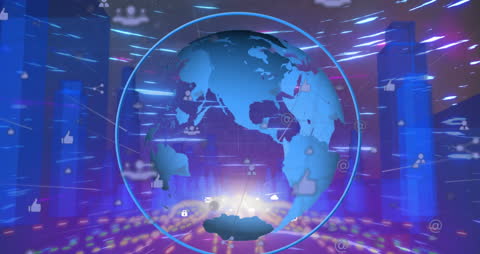 Digital Globe Animation Representing Global Connectivity