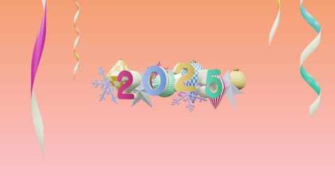 Colorful New Year 2025 Celebration Background