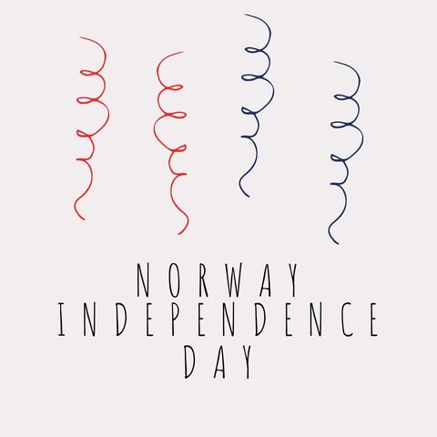 Norway Independence Day Celebration Banner with Red and Blue Curves - Download Free Stock Templates Pikwizard.com