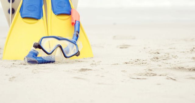 Snorkeling Gear on Sandy Beach - Download Free Stock Images Pikwizard.com