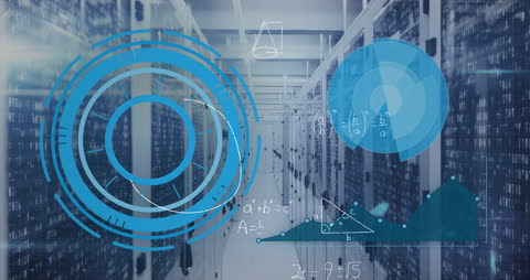 Abstract Digital Interface Over Modern Server Racks