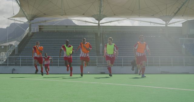 Youth Soccer Team Training Outdoors on Artificial Turf Field - Download Free Stock Images Pikwizard.com