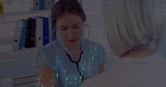 Doctor Examining Patient with Digital Data Overlay - Download Free Stock Images Pikwizard.com