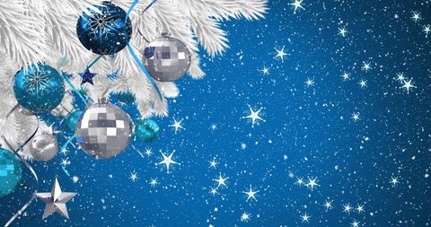 Christmas Ornaments with Falling Snow