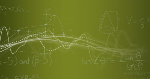 Mathematical Equations Floating on Abstract Yellow Background