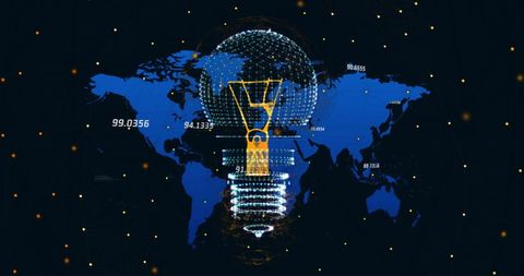 Digital Lightbulb and Data Interface on Global Map