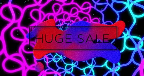 Vibrant Abstract Art Design Featuring Huge Sale Announcement