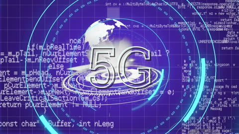 Digital Concept with 5G Technology and Globe Illustration