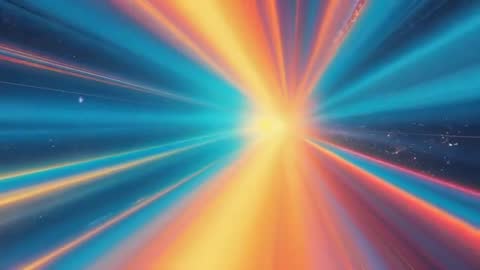 Bright Neon Lights Exploding in Colorful Rays of Light