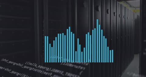 Digital Data Visualization in High-Tech Server Room