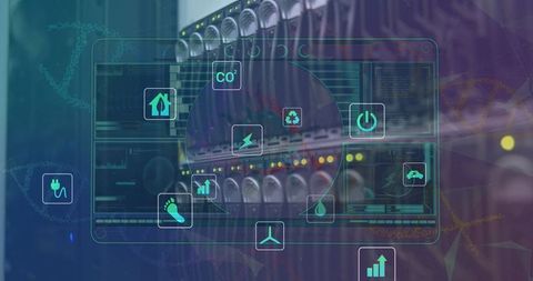 Data Processing with Eco Icons on Digital Interface