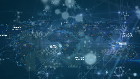 Global Data Network with Futuristic Tech Interface