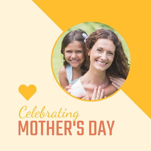 Joyful Mother's Day Celebration with Smiling Mother and Daughter