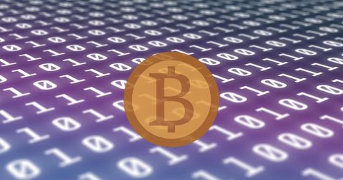 Bitcoin Symbol Overlaying Binary Code - Download Free Stock Images Pikwizard.com