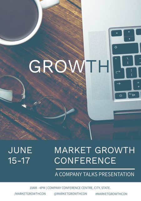 Modern Business Conference Flyer with Tech and Growth Elements - Download Free Stock Templates Pikwizard.com