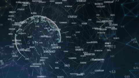 Abstract Global Network Connections over Digital Globe Animation