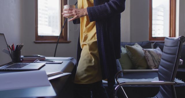 Casual Workspace with Laptop and Office Supplies - Download Free Stock Images Pikwizard.com