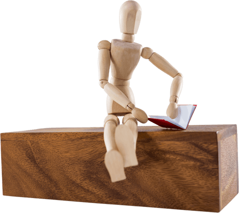 wooden figurine reading book on transparent rectangular block - Download Free Stock Videos Pikwizard.com