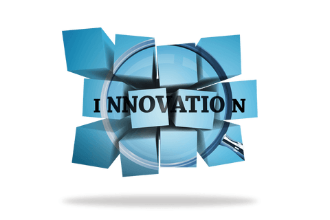 innovation text on blue cubes with transparent background - Download Free Stock Videos Pikwizard.com