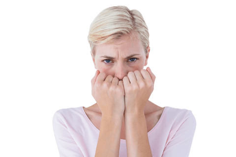 Transparent Image of Worried Woman with Hands Covering Mouth - Download Free Stock Videos Pikwizard.com