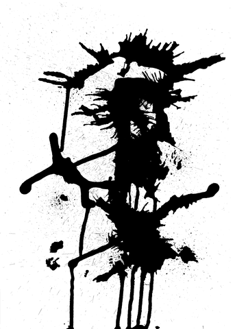 Transparent Abstract Black Curved Shape Isolated on Background