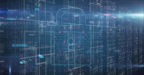 Digital Security Firewall Interface with Data Process Icons - Download Free Stock Images Pikwizard.com