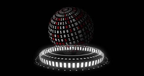 Futuristic Digital Sphere with Binary Data Flow - Download Free Stock Images Pikwizard.com